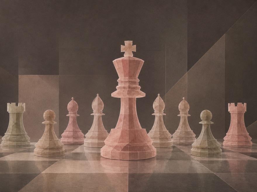 Chess pieces arranged on a board